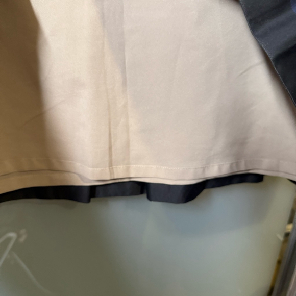 Ann Taylor Women’s Pleated A-Line Skirt Size 10 Colorblock Beige Blue Navy - Picture 5 of 8